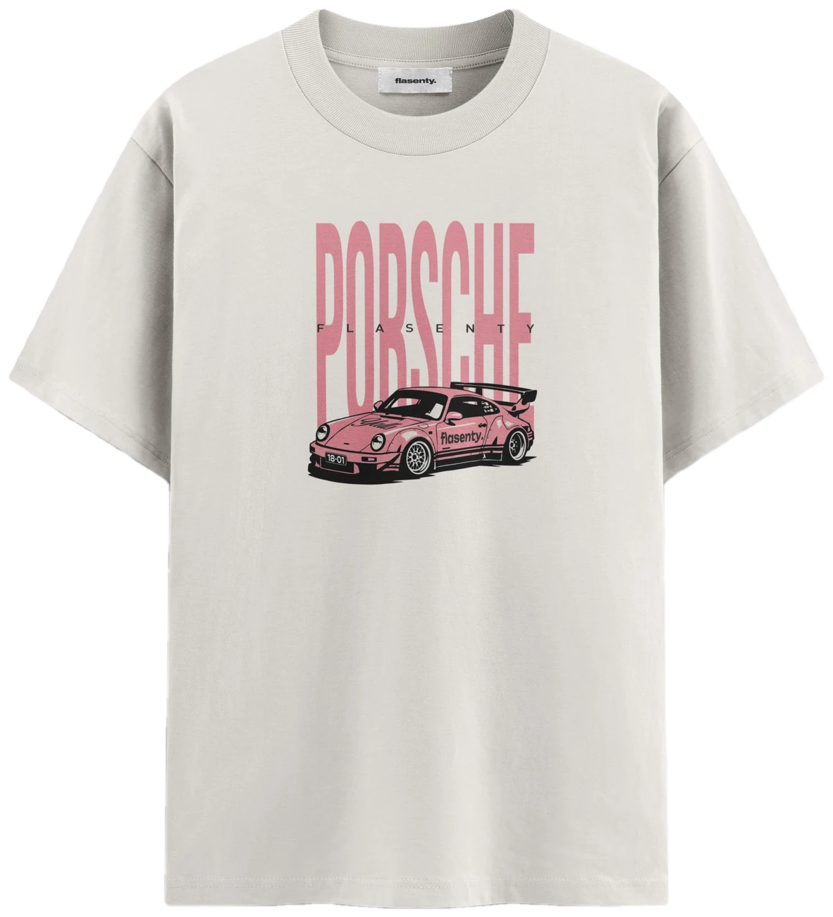 Белая футболка Porsche × flasenty